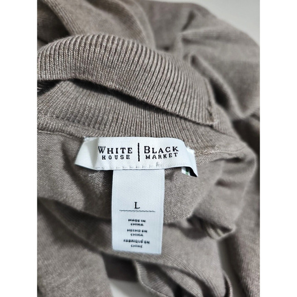 WHITE HOUSE BLACK MARKET WHBM ~Woman Size L~ Light Brown Knit Turtleneck Sweater - Picture 4 of 10